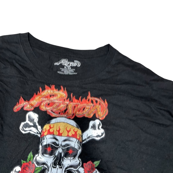 Poison retro band t-shirt 80s cutoff cropped xl - Picture 3 of 5